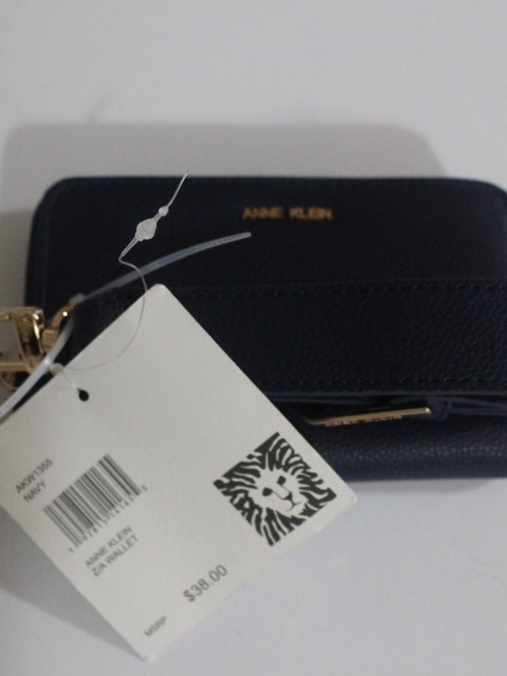 Anne Klein Navy Zip Wallet with Detachable Wrist Strap